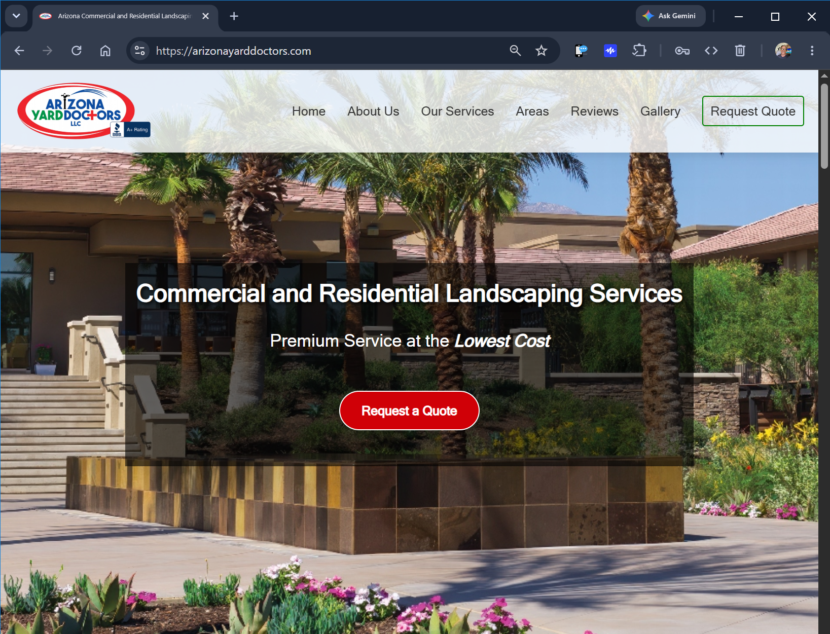 Arizona Yard Doctors website