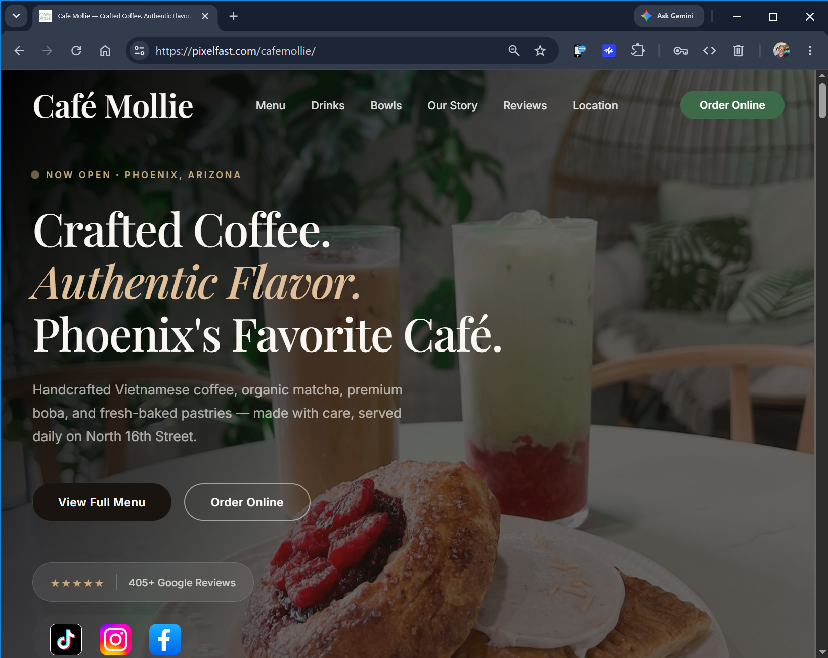 Cafe Mollie website