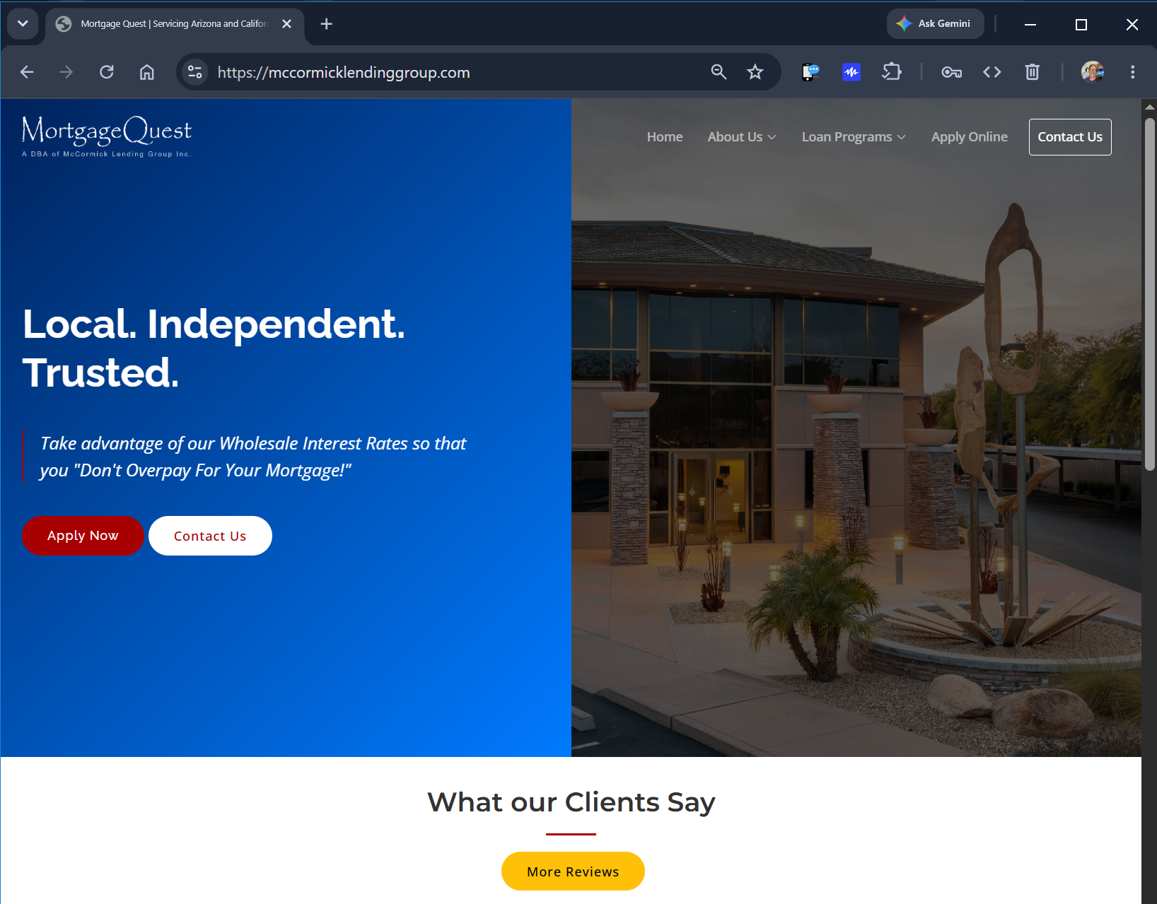 McCormick Lending Group website