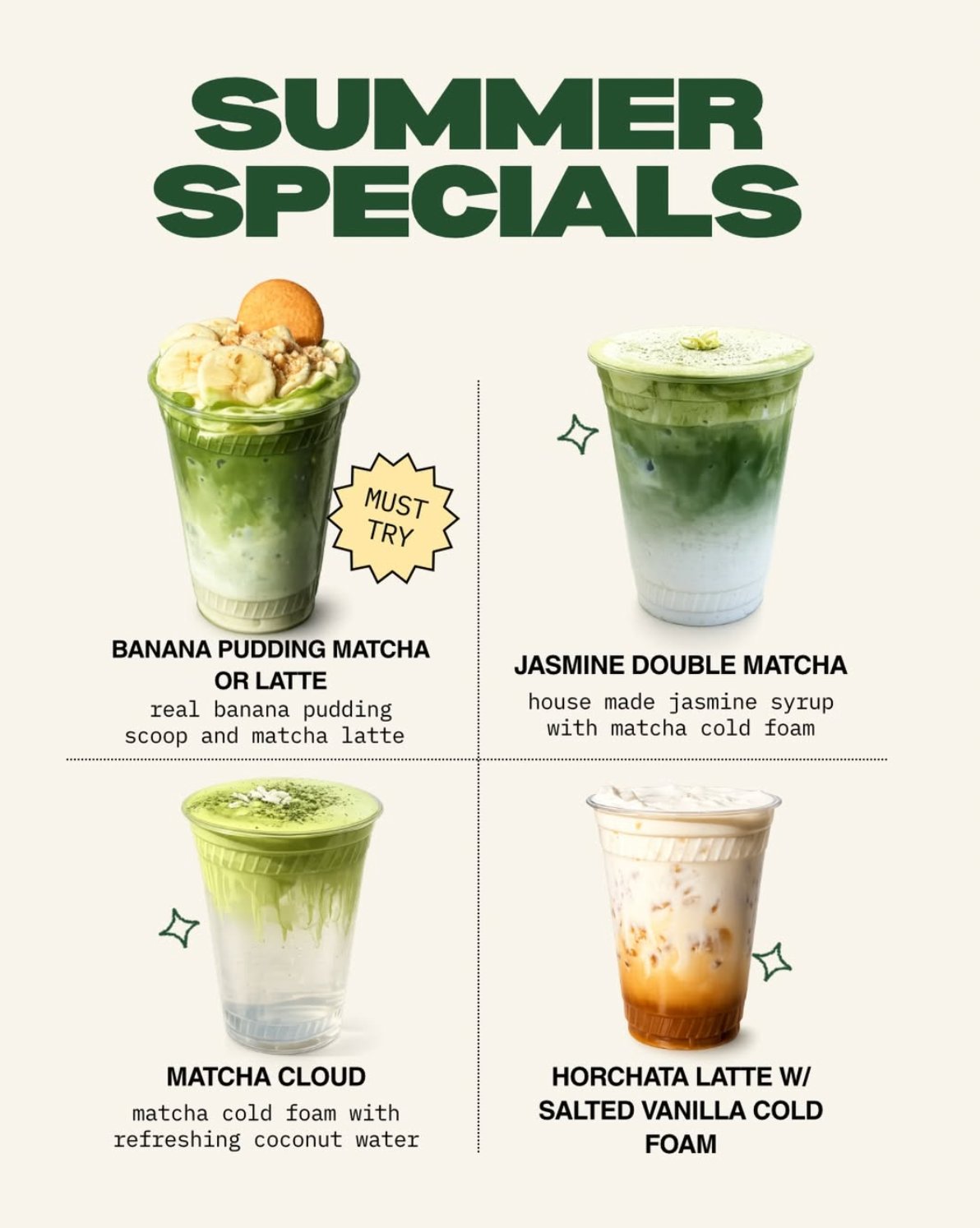 Summer Specials Menu