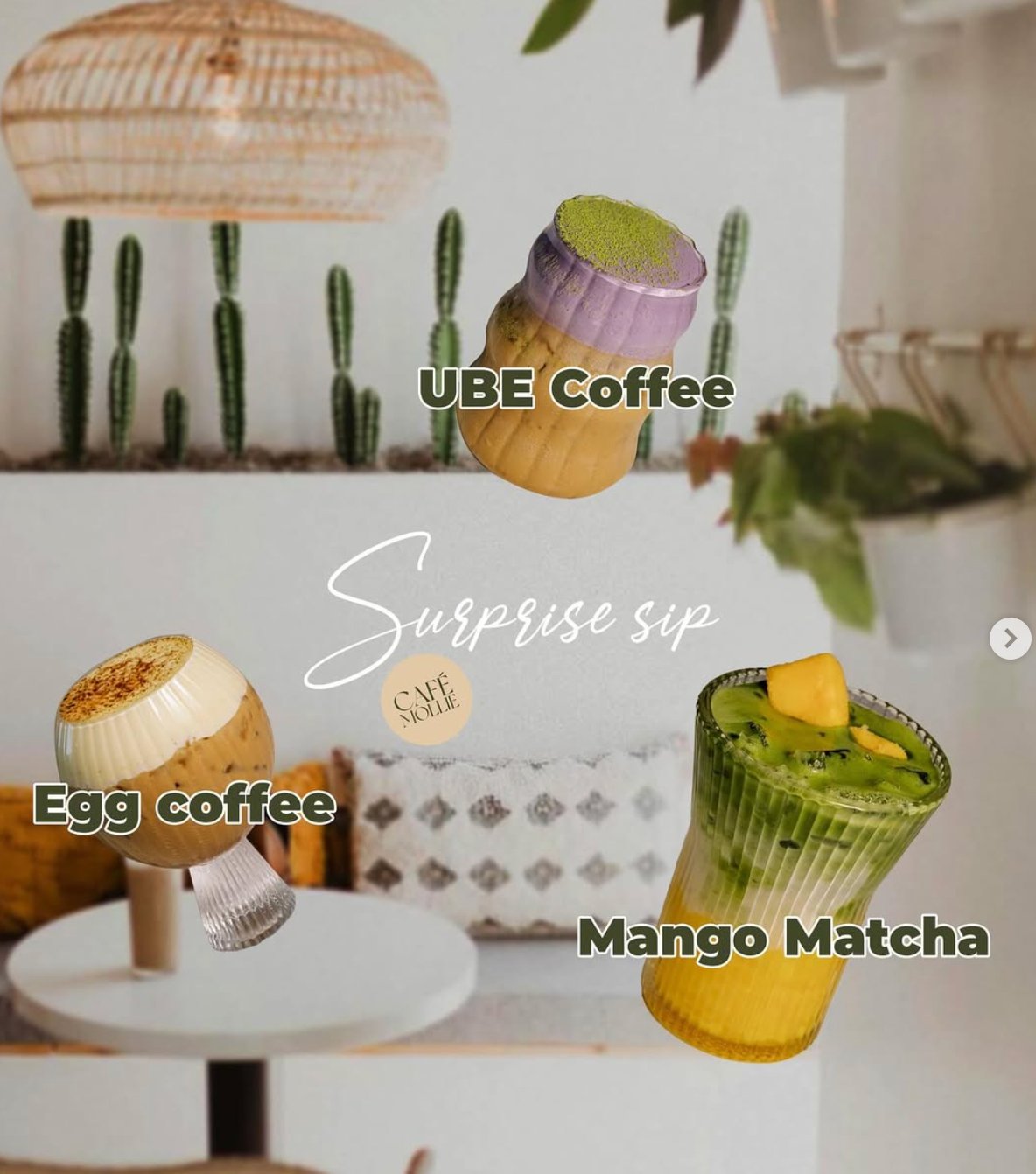 Ube Coffee, Egg Coffee, Mango Matcha