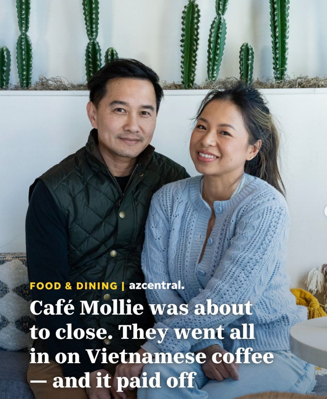 Cafe Mollie owners featured in AZCentral